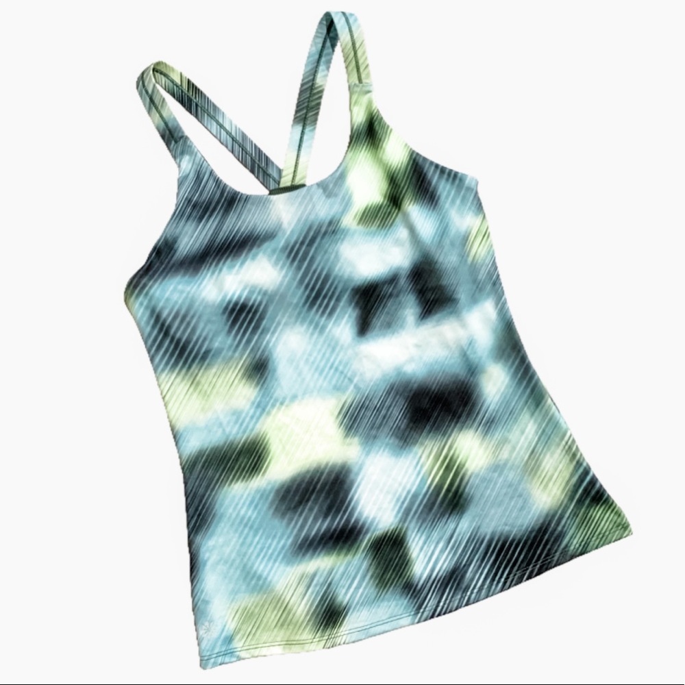 Athleta Blue & Green Workout Tank Top sz M